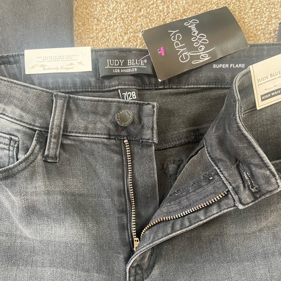 Judy Blue High Waisted Super Flare Jeans - Black Wash - Picture 15 of 15